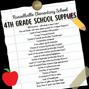 4th Grade Supplies